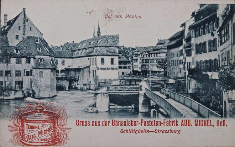 Carte postale Fabrique de foie gras Auguste Michel, Strasbourg - La Petite France
