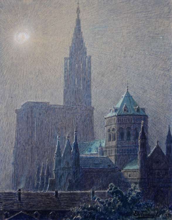 Edouard Tzschupke - Cathédrale et toits de Strasbourg