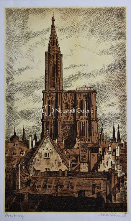 Ernest Schmitt - Cathédrale et toits de Strasbourg