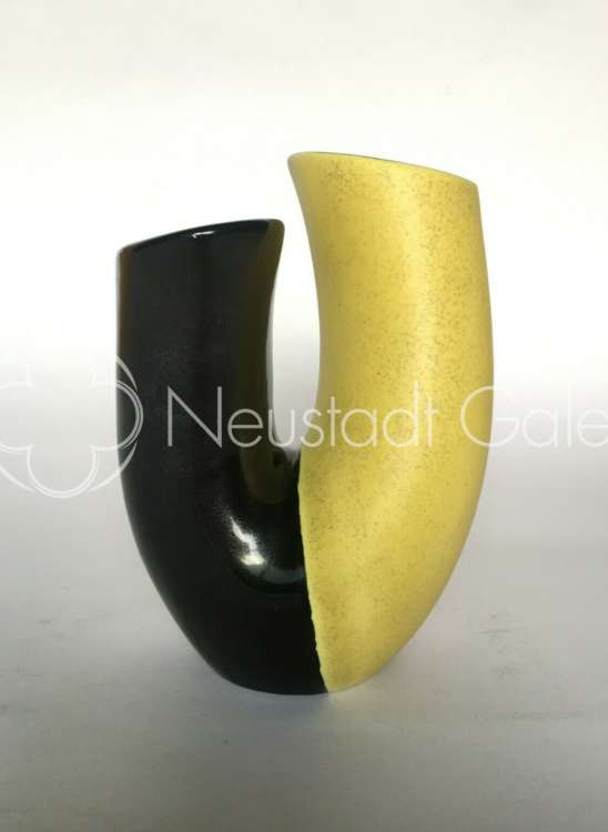 Fernand Elchinger - Double vase jaune & noir