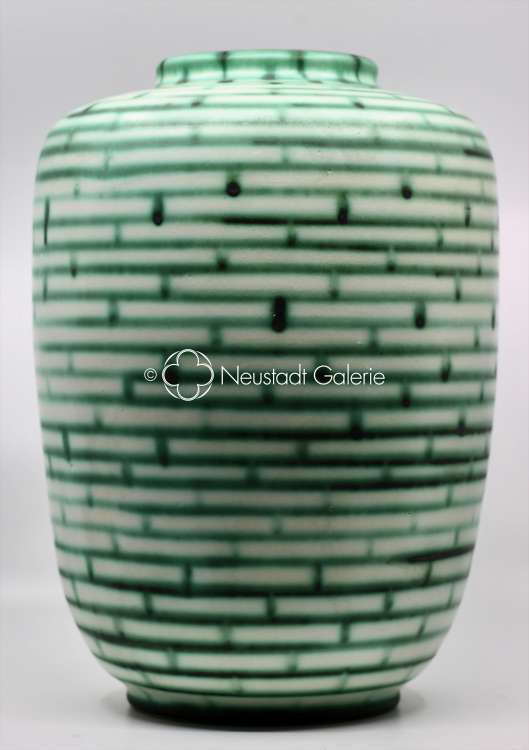 Fernand Elchinger - Grand vase au motif briques vertes