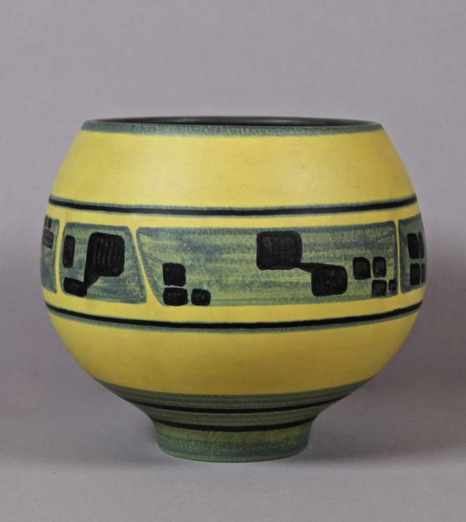 Fernand Elchinger - Grand vase boule à décor géométrique fantaisiste