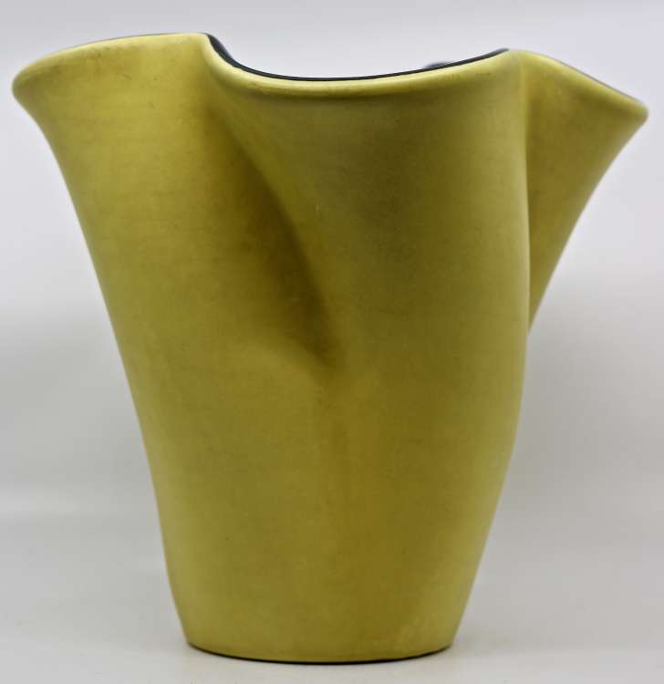 Fernand Elchinger - Grand vase de forme libre de couleur bicolore noir et jaune