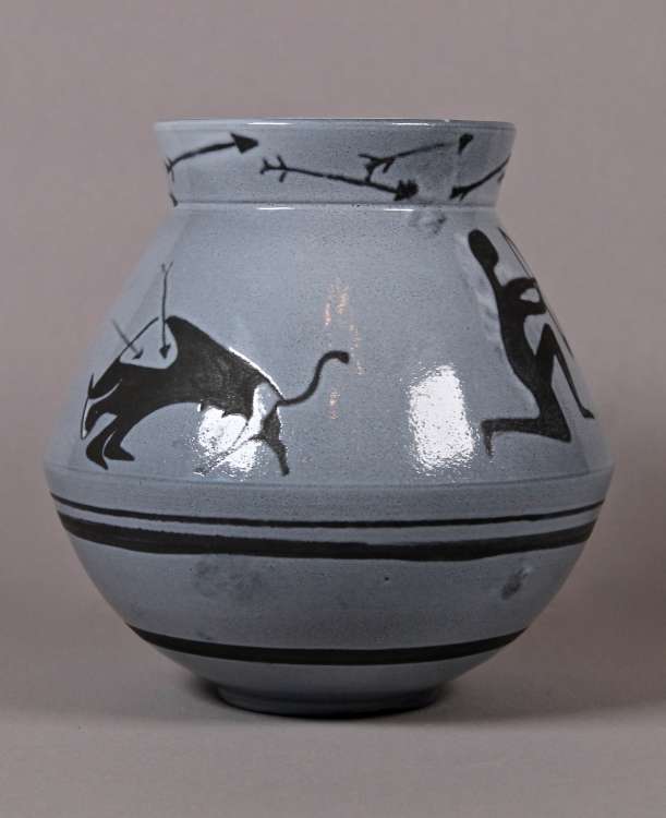 Fernand Elchinger - Vase à decor de scène de Chasse