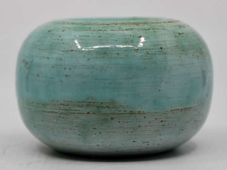 Fernand Elchinger - Vase boule à dégradés vert
