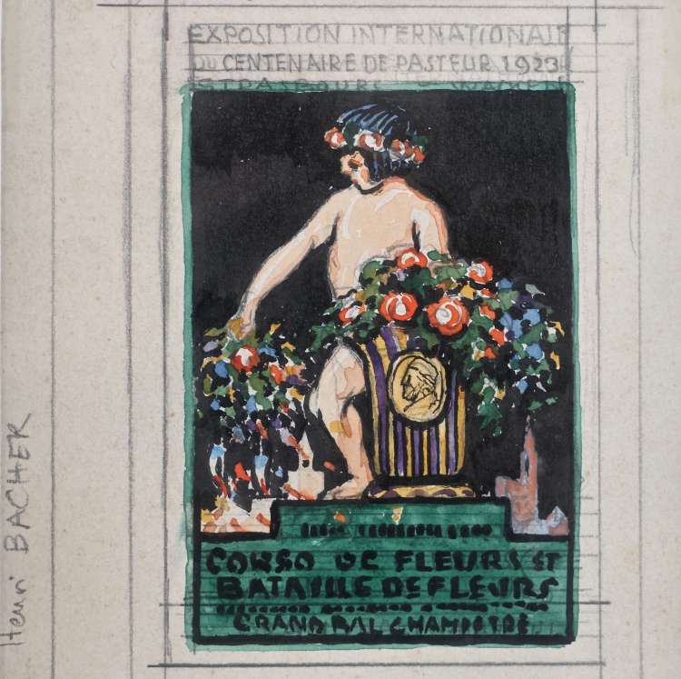 Henri Bacher - Projet d affiche pour l Exposition internationale du centenaire de Pasteur 1923