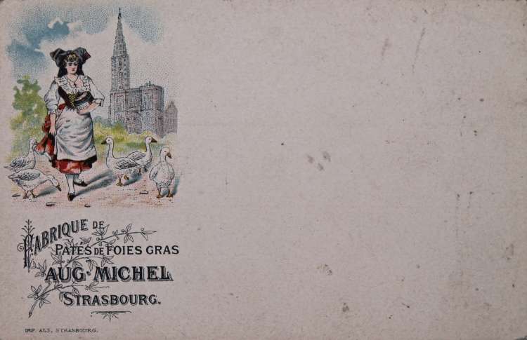 Henri Loux - Carte postale pour la Fabrique de Pâtés de foie gras Auguste Michel