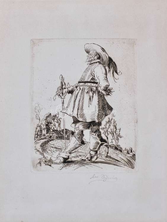 Léo Schnug - Chevalier à l épée près d un village