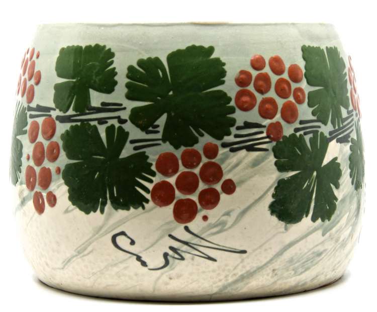 Léon Elchinger - Cache pot à décor de pampres de vignes