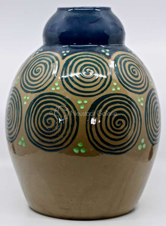 Léon Elchinger - Grand vase  décor de spirales