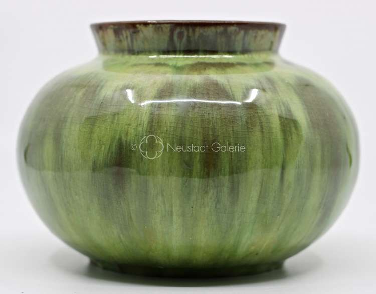 Léon Elchinger - Vase à coulures vertes