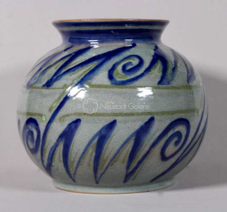 Léon Elchinger - Vase de forme boule à décor stylisé