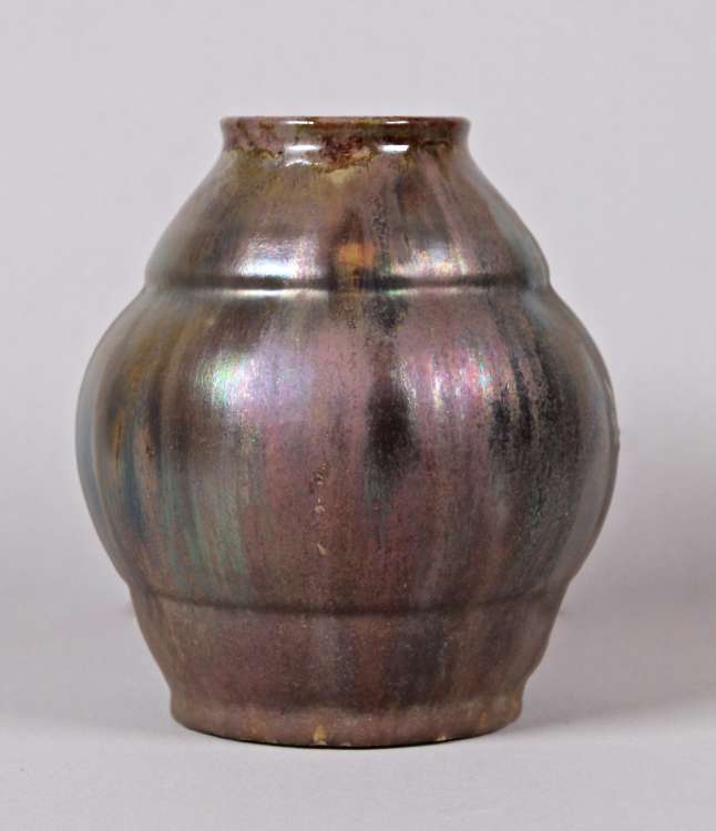 Léon Elchinger - Vase flammé lustré métallique