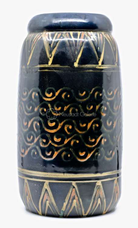 Léon Elchinger - Vase rouleau à décor géométrique