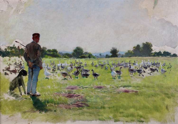 Lothar von Seebach - Gardien d oies et de canards dans la plaine