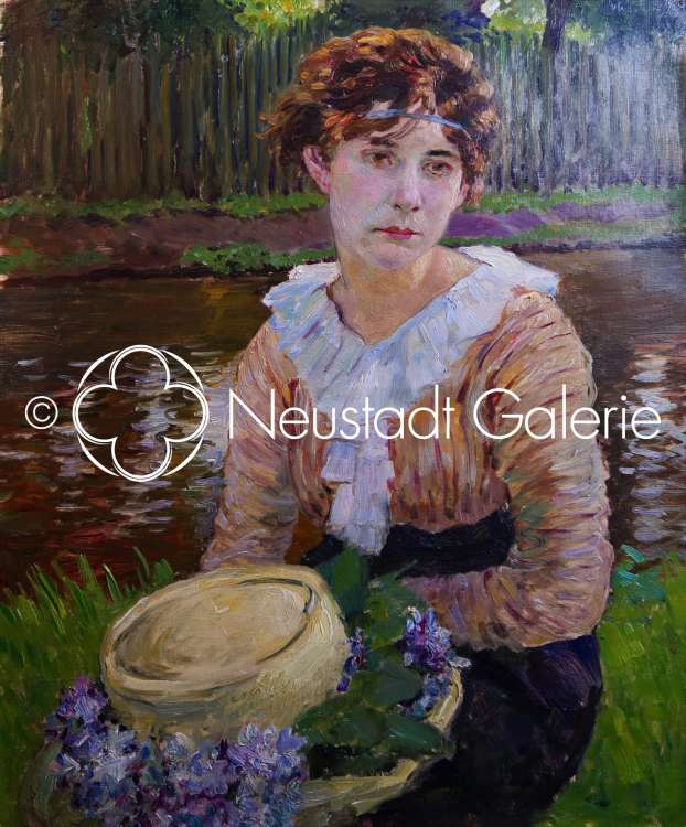 Lothar von Seebach - Jeune fille assise au bord de l eau (s Eulalia)