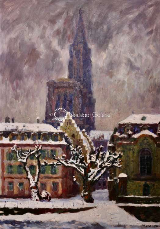 Luc Hueber - Strasbourg et la cathédrale sous la neige