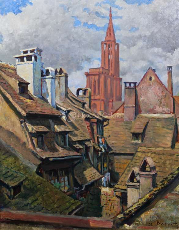 Lucien Blumer - La cathédrale et les toits de Strasbourg
