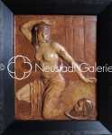 Albert SCHULTZ Salomé bas-relief en plâtre patiné, 39x31cm (avec son cadre). Charles Albert Schultz