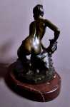Alfred BOUCHER (1850 - 1934) Diane surprise bronze Hauteur : 47cm (détail). Alfred Boucher