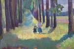 Alfred EDEL Mère et son enfant dans une allée d arbres (détail). Alfred Edel