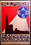 Aline JANES - affiche originale 12e exposition Ecole municipale des arts décoratifs de Strasbourg - 1932 - (avec son cadre). Aline Janes