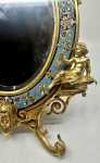 Alphonse Giroux Miroir de table en cloisonné aux putti bronze et émaux cloisonnés - époque XIXe siècle (détail). Alphonse Giroux