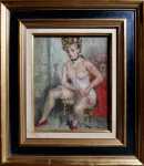 André HAMBOURG La Jaretelle huile sur toile, 27x22cm - 1946 (avec son cadre). André Hambourg