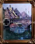André SCHMITT Pont Saint Martin à Strasbourg huile sur toile, 41x33cm (avec son cadre). André Schmitt