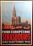 Anonyme XXe Foire européenne de Strasbourg 1948 Affiche (avec son cadre).  Anonyme XXe siècle