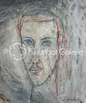 Camille CLAUS Autoportrait huile sur toile, 73x50cm - 1960 (détail). Camille Claus