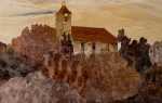 Charles Spinder Paysage avec une église en Alsace (détail). Charles Spindler