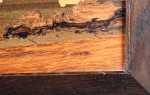 Charles SPINDLER Clocher en Alsace Marqueterie (détail signature). Charles Spindler