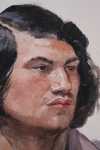 Charles Spindler portrait d homme au cheveux long (détail). Charles Spindler
