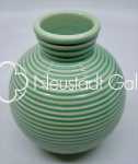 Fernand ELCHINGER Vase boule à rayures vertes céramique - années 30. Fernand Elchinger