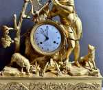 Grande pendule Empire Orphée charmant les animaux Bronze doré - vers 1805 / 1808.