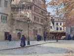 Gustave Krafft Musée de l Oeuvre Notre-Dame depuis la place du château à Strasbourg (détail). Gustave Krafft