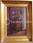 Gustave STOSKOPF Intérieur à la chaise alsacienne huile sur carton, 33x23cm (avec son cadre). Gustave Stoskopf
