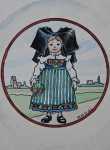 HANSI Jeune alsacienne Aquarelle (détail). Jean-Jacques Waltz