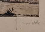 HANSI - Vue de Colmar - pointe sèche (détail signature). Jean-Jacques Waltz