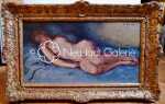 Henri BEECKE Jeune femme nue endormie huile sur toile, 33x60cm (encadré). Henri Beecke