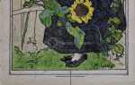 Henri LOUX Alsacienne de Wissembourg dans son jardin au milieu des roses et tournesols  (détail signature). Henri Loux