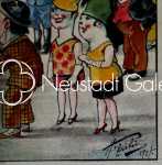 Henri ZISLIN En Alsace - un dimanche aquarelle, 44,5x34cm - 1927 (détail). Henri Zislin