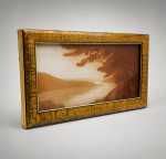 Jacques GRUBER Paysage verre multicouche, 8,5x18,5cm - vers 1900. Jacques Gruber