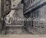 Jean-Geroges Pfennig Ruelle à Strasbourg encre - 1932 (détail). Jean-Georges Pfennig