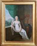 Jean Henri CLESS (1774-1812) Femme dans un intérieur - 1810 (tableau avec son cadre). Jean Henri Cless