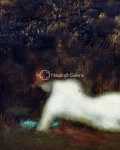 Jean-Jacques HENNER Figure couchée ou Rêverie  HST (détail). Jean-Jacques Henner
