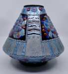 Jules Sarlandié Vase tronconique en laiton émaillé vers 1925. Jules Sarlandié