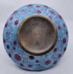 Jules Sarlandié Vase tronconique en laiton émaillé vers 1925. Jules Sarlandié