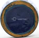 Léon ELCHINGER Vase à col bilobé à coulures bleues Hauteur : 16,5cm - vers 1920 / 1934 (marque). Léon Elchinger